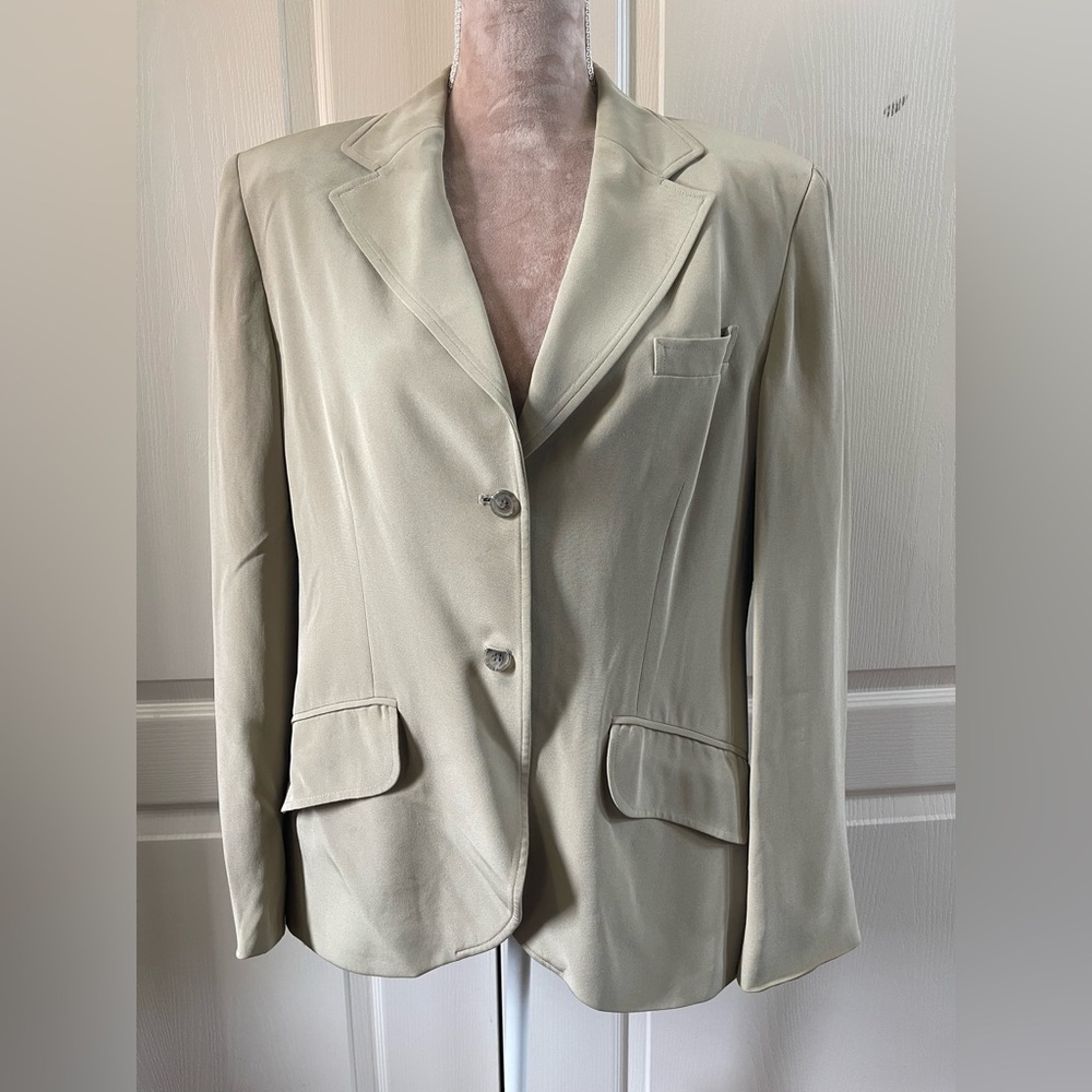 Jones New York Women’s Blazer – Size 16 Beige Two-Button Jacket